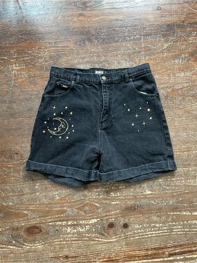 Black Moon & Stars High-Rise Shorts